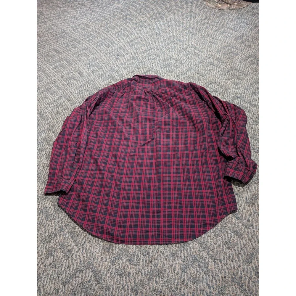 Polo Ralph Lauren Mens XL Blake Red Black Plaid 100% Cotton Button Down Shirt